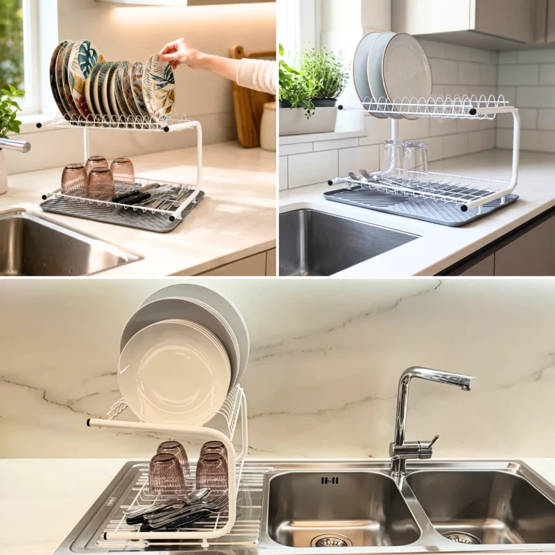 Scolì scolapiatti salvaspazio Kesirio in cucina moderna