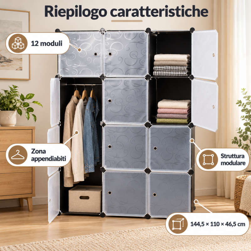Armadio componibile salvaspazio 12 | Kesirio